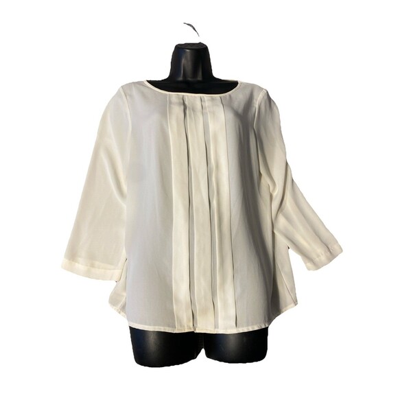 Ann Taylor Sheer Blouse Womens Small Cream‎ - Picture 1 of 4